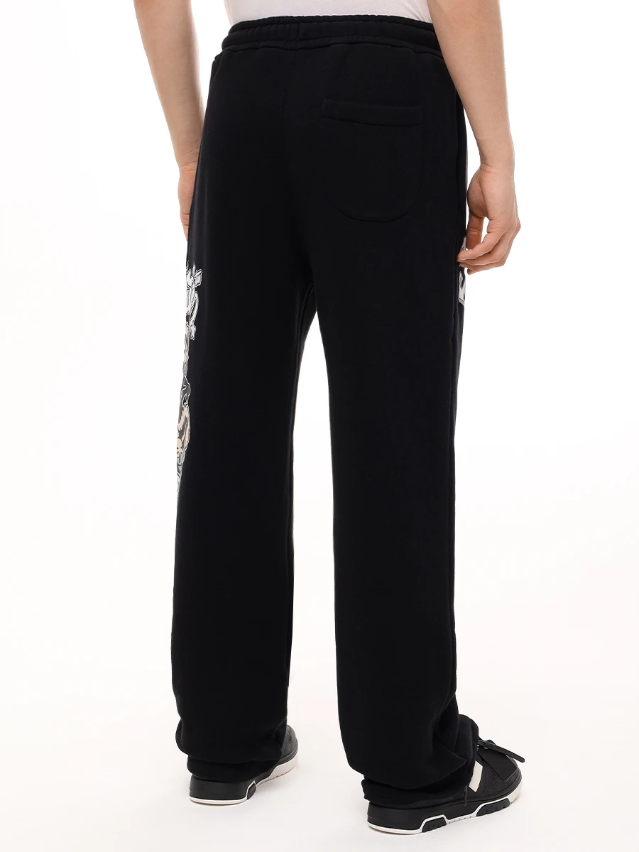 Брюки хлопковые OFF-WHITE OMCH054F24FLE008 1084 Черный  Фото 3