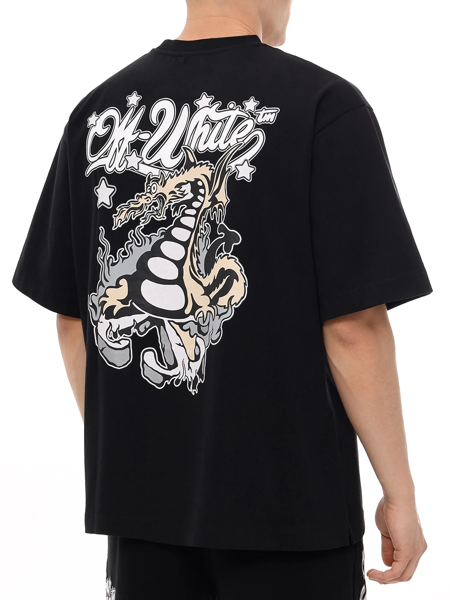 Футболка хлопковая OFF-WHITE OMAA120F24JER00D 1084 Черный  Фото 3