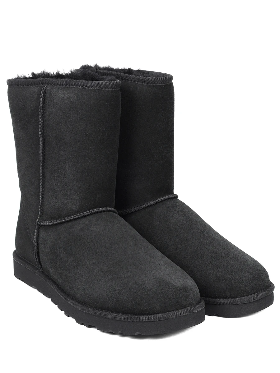 Угги замшевые на меху UGG 5800-BLK BLACK Черный  Фото 2