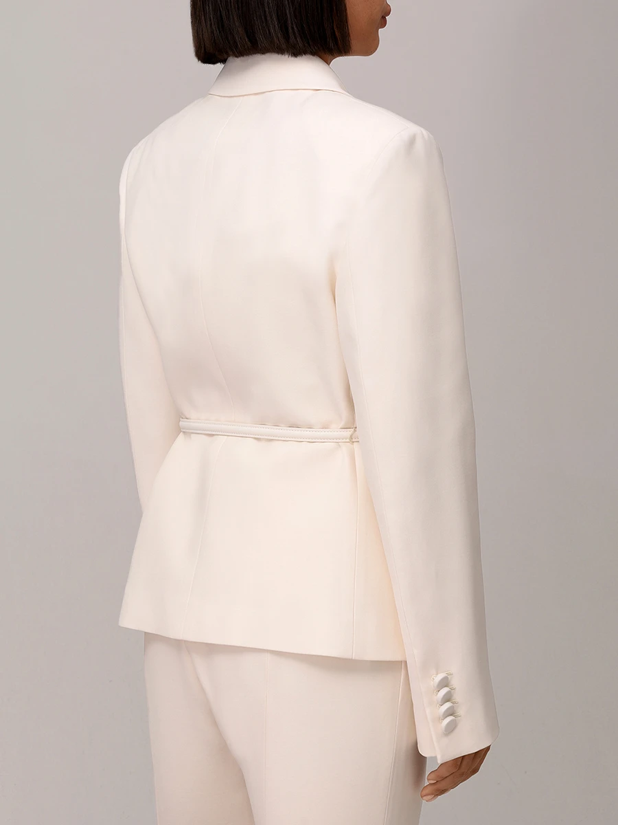 Жакет из шерсти и шелка GUCCI 796295 Z8BTY 9002 Кремовый  Фото 3