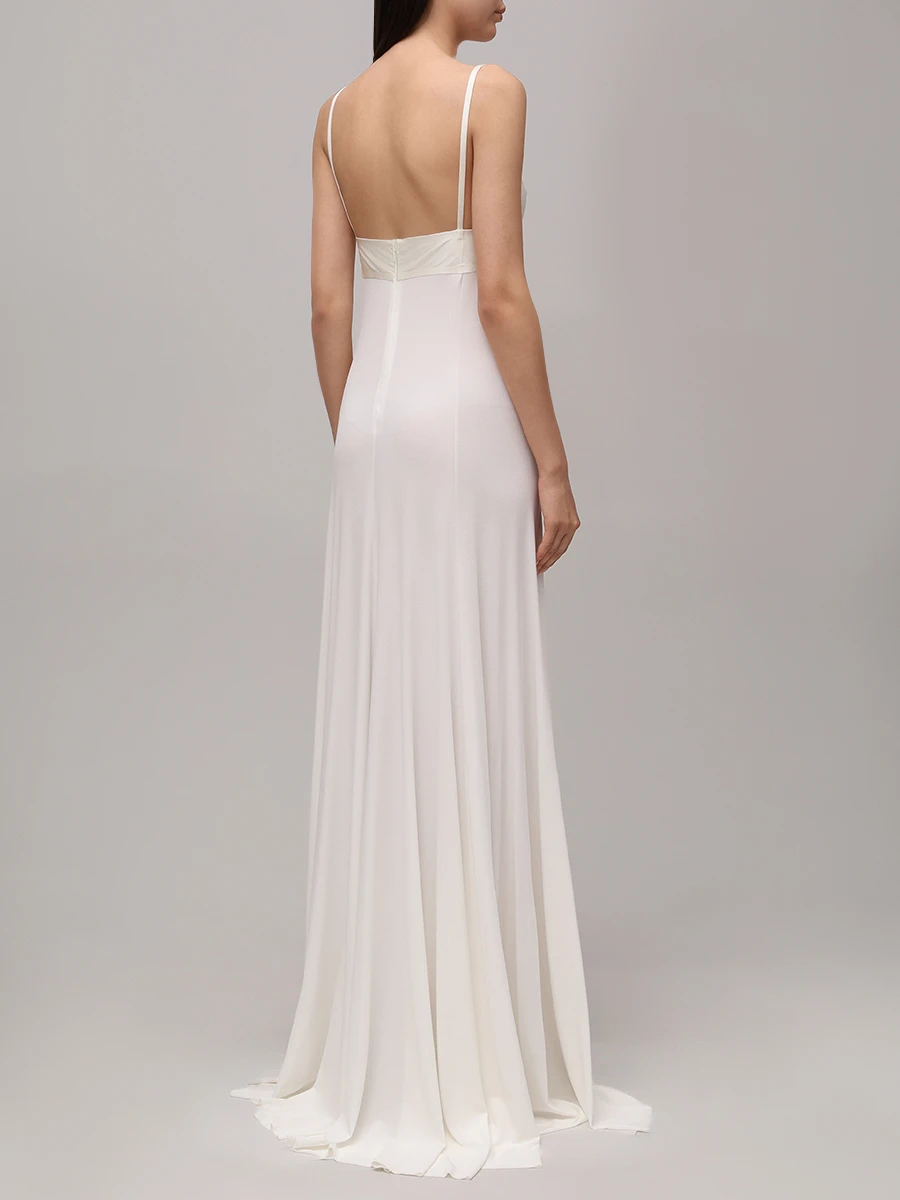 Платье из вискозы JACQUEMUS 243DR1752452 100 Белый  Фото 3