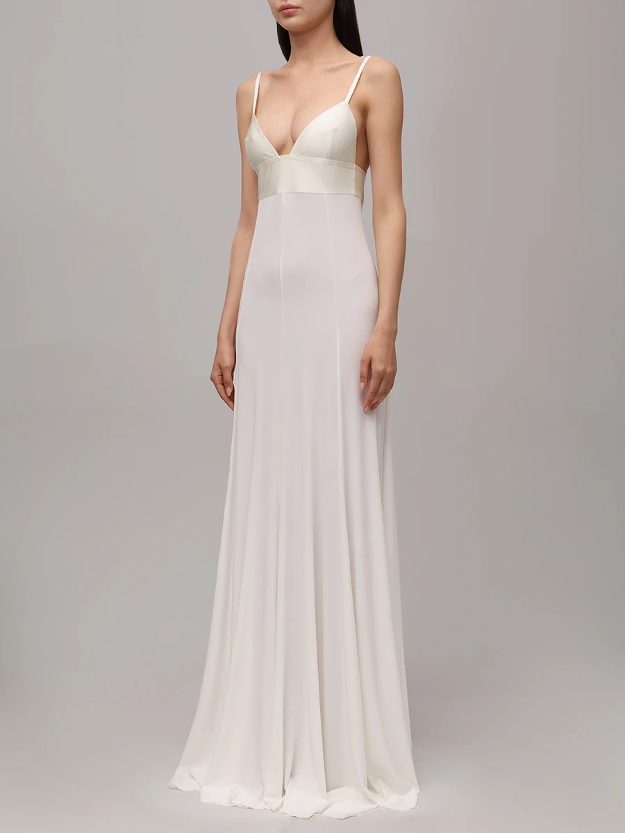 Платье из вискозы JACQUEMUS 243DR1752452 100 Белый  Фото 4