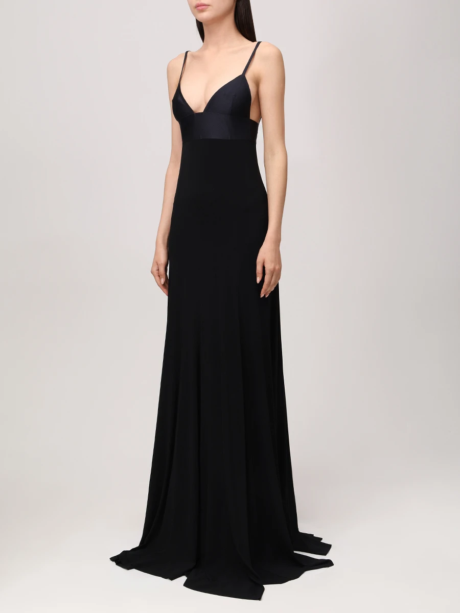 Платье из вискозы JACQUEMUS 243DR1752452 990 Черный  Фото 4