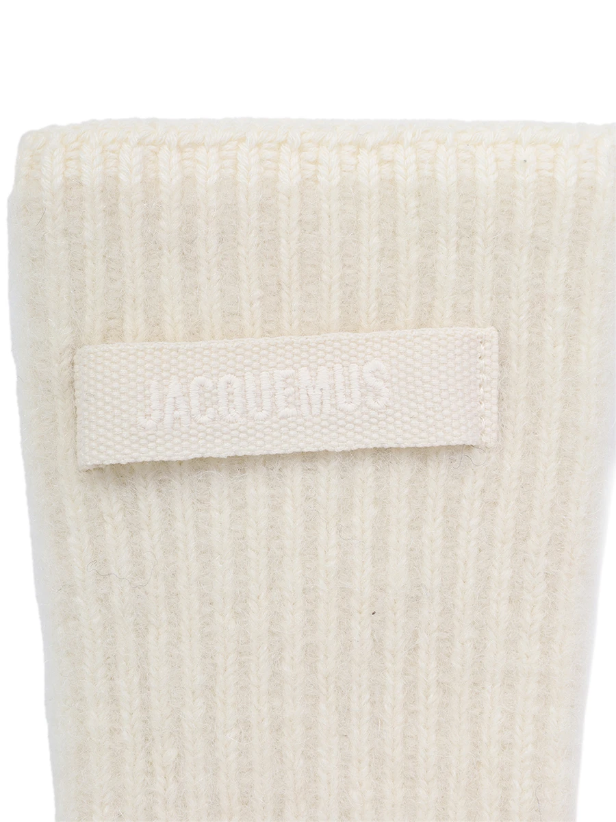 Перчатки из шерсти альпака JACQUEMUS 246AC6685217 110 Кремовый  Фото 3