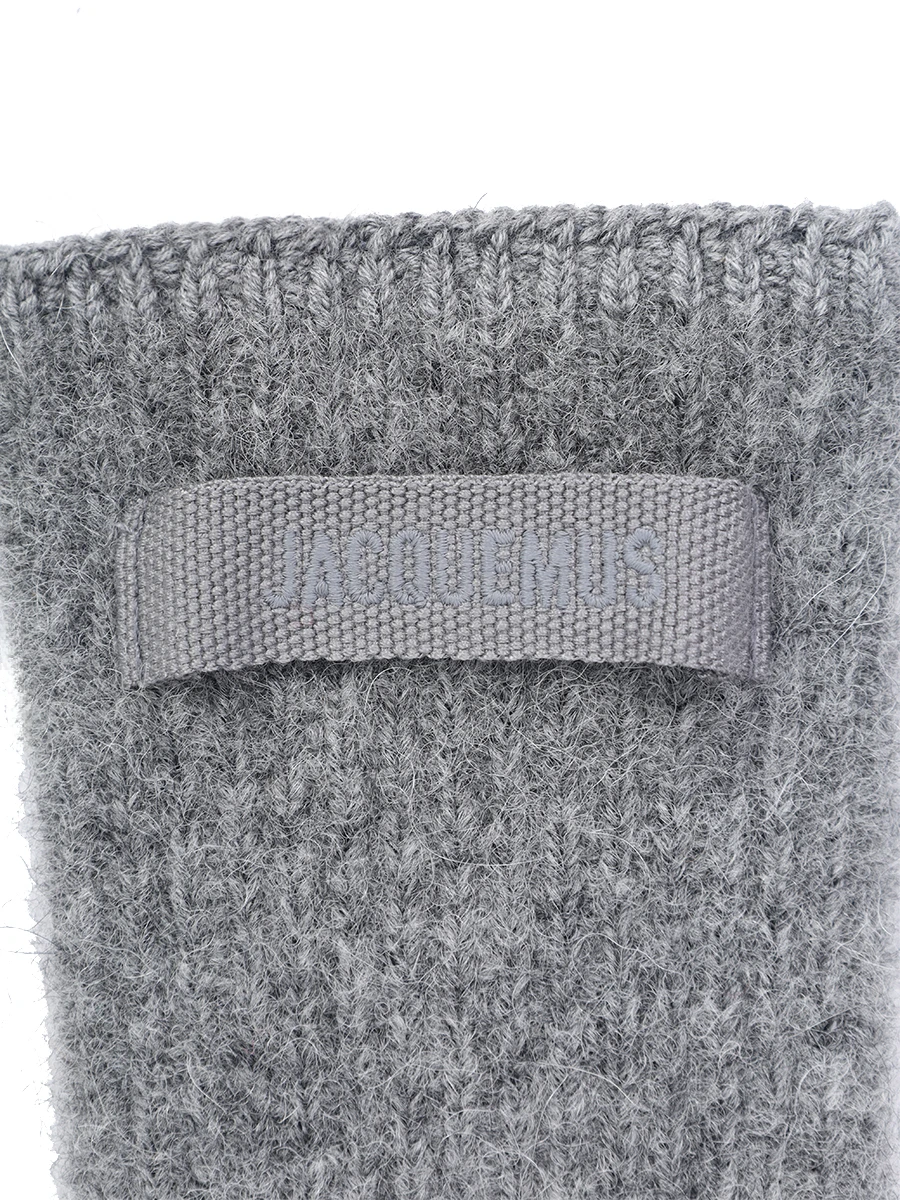 Перчатки из шерсти альпака JACQUEMUS 246AC6685217 970 Серый  Фото 3