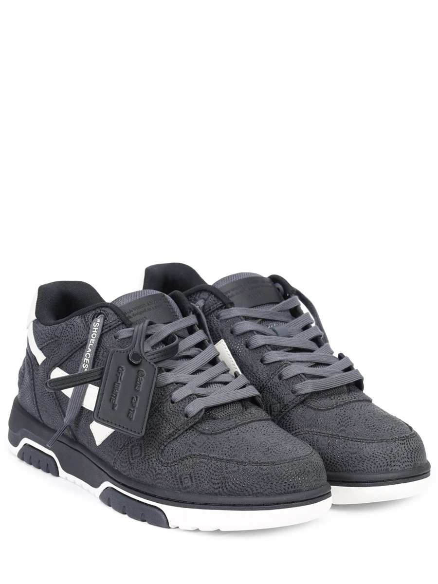 Кеды замшевые Out of Office OFF-WHITE OMIA189F24LEA00C 1001 Черный  Фото 2