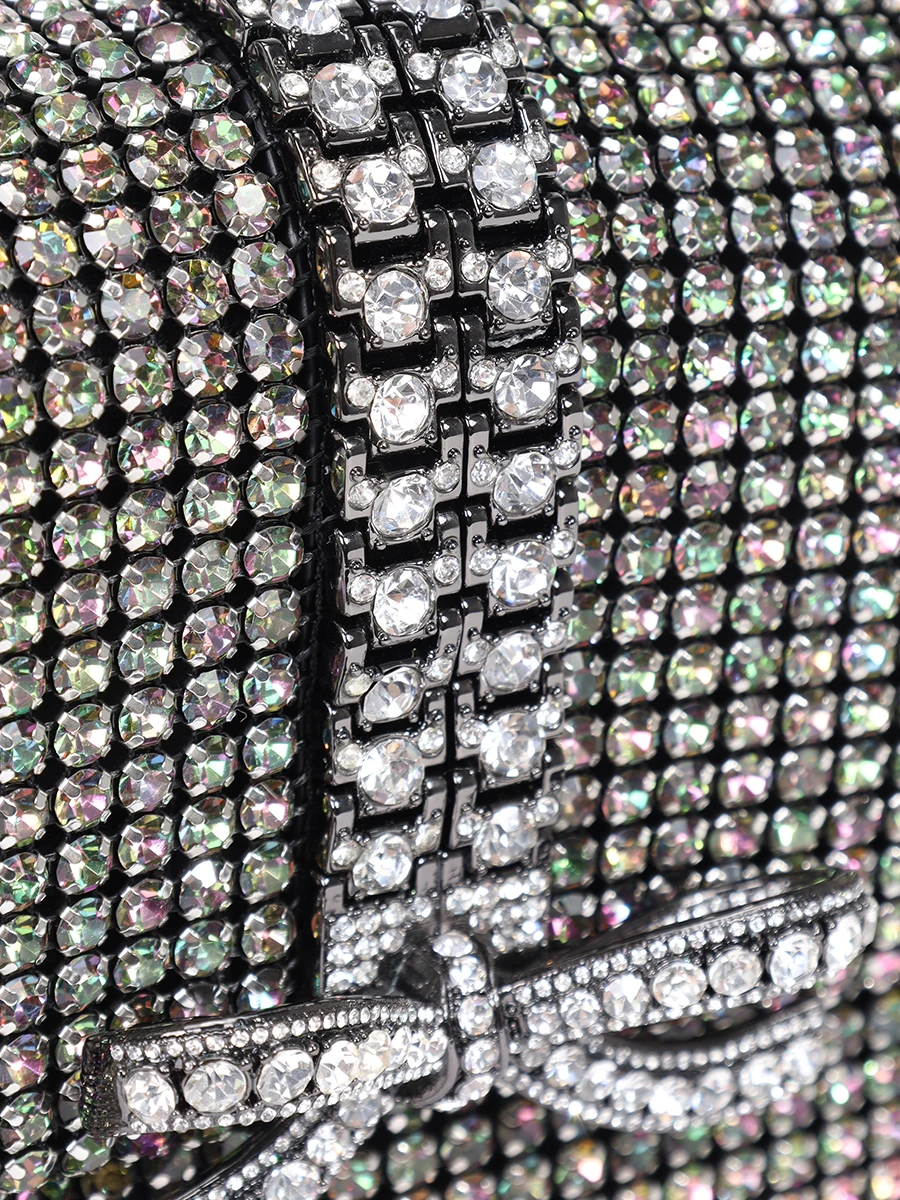 Сумка со стразами SELF-PORTRAIT PF24-311S-MU MULTI Коричневый  Фото 5