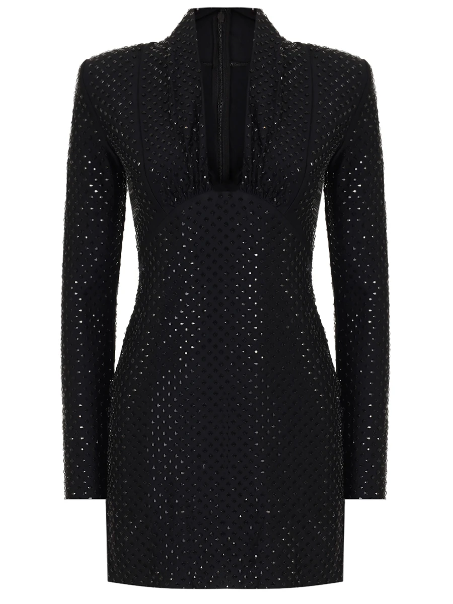 

Платье однотонное, Черный, PF24-167S-B