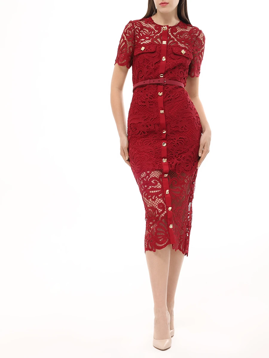 Платье кружевное SELF-PORTRAIT PF24-090MA-R Красный  Фото 2