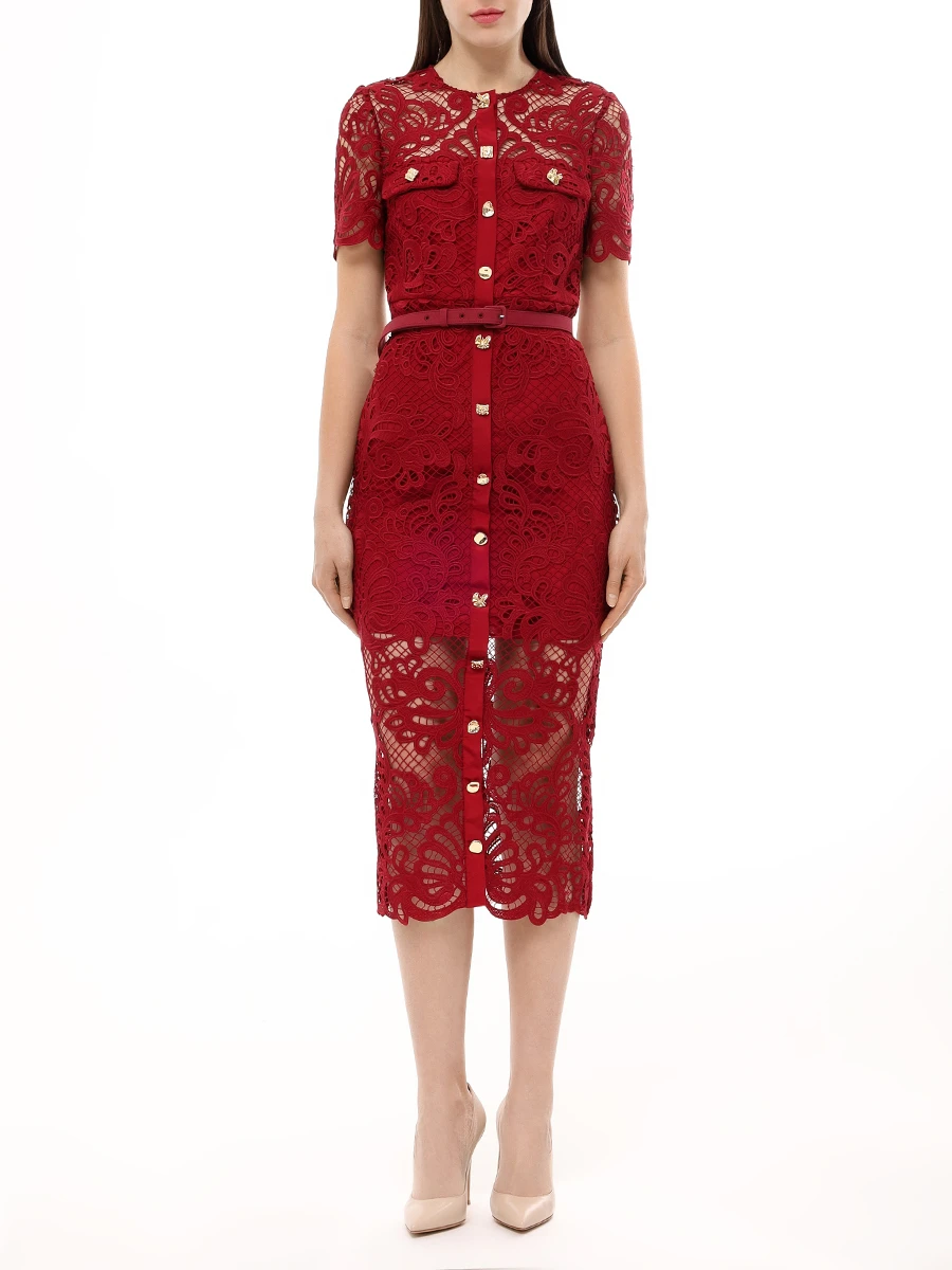 Платье кружевное SELF-PORTRAIT PF24-090MA-R Красный  Фото 4