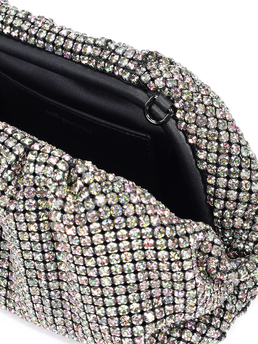 Сумка со стразами SELF-PORTRAIT PF24-321-MU Коричневый  Фото 4