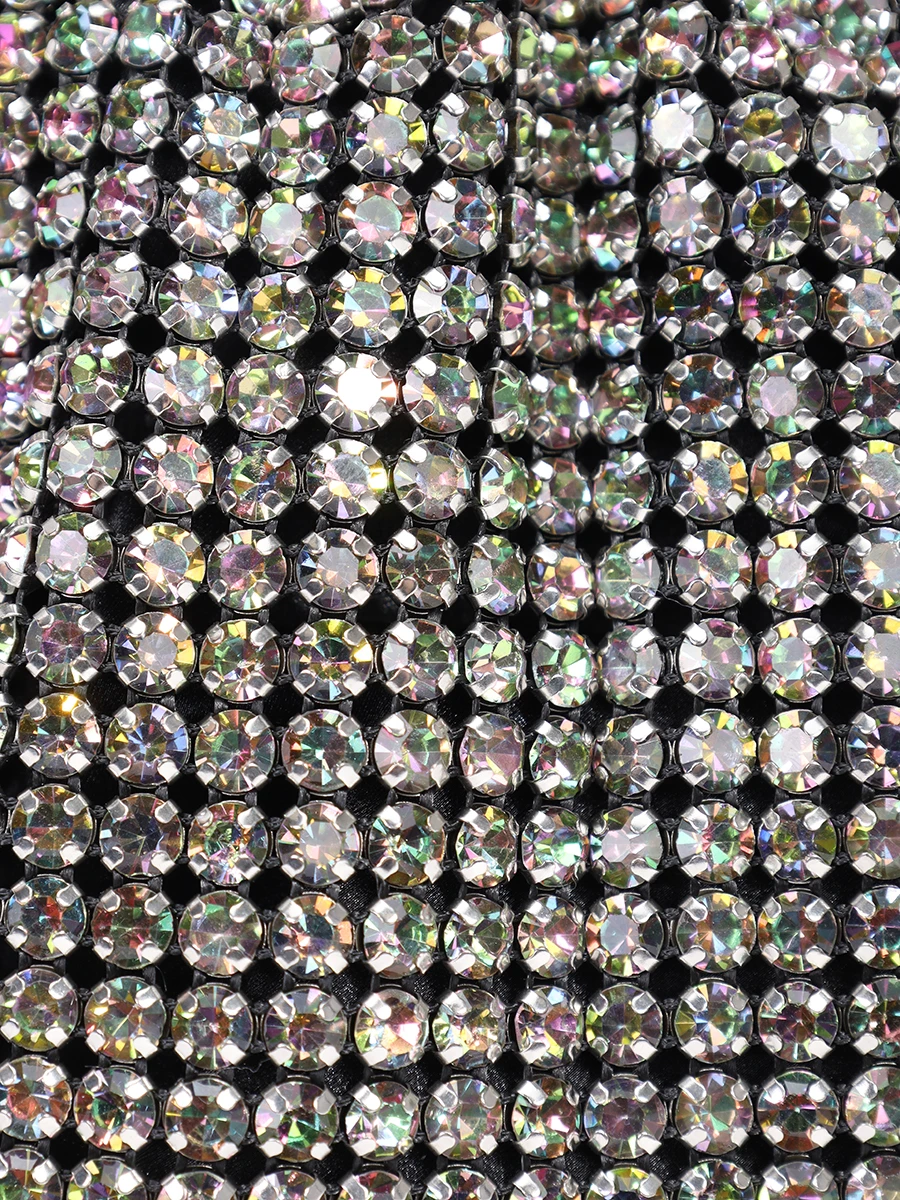 Сумка со стразами SELF-PORTRAIT PF24-321-MU Коричневый  Фото 5