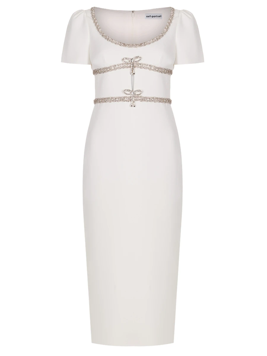 Платье-футляр SELF-PORTRAIT PF24-161M-W Белый 