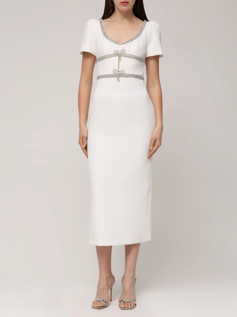 Платье-футляр SELF-PORTRAIT PF24-161M-W Белый  Фото 4