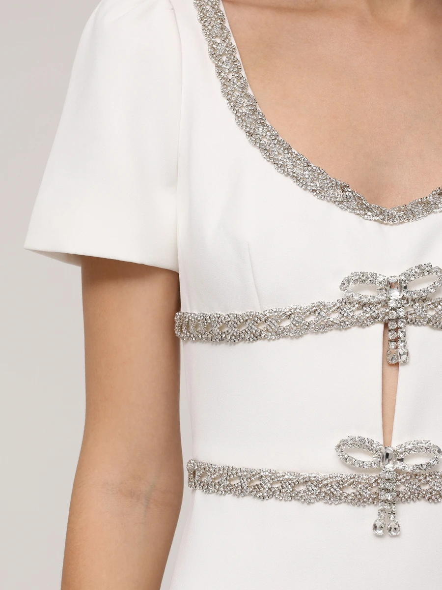 Платье-футляр SELF-PORTRAIT PF24-161M-W Белый  Фото 5