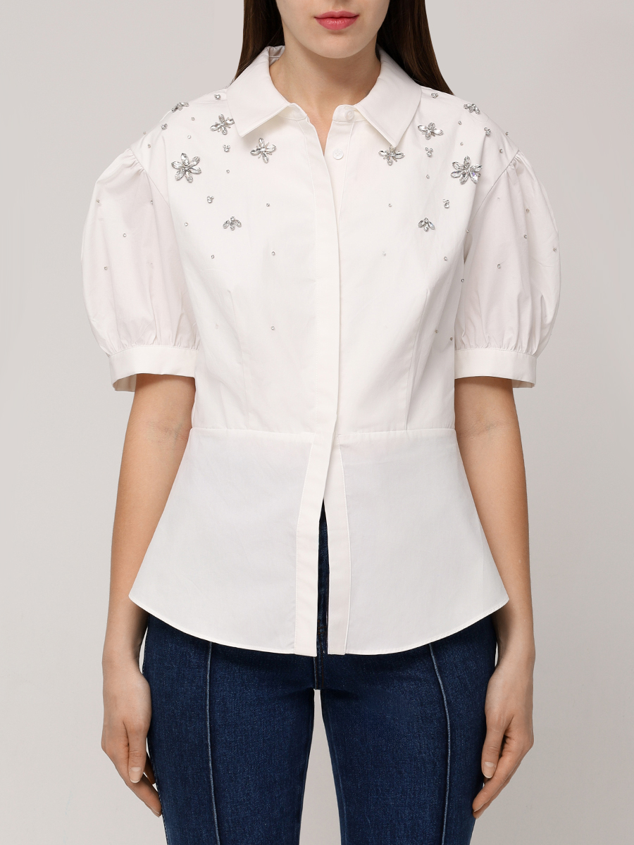 

Блуза хлопковая, Белый, PF24-036TA-W