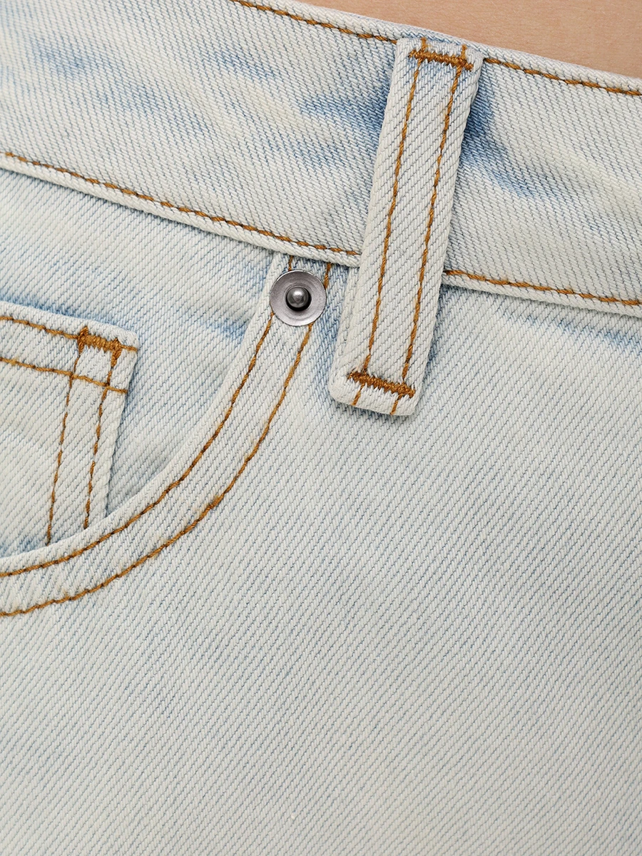 Джинсы-карго хлопковые SELF-PORTRAIT PF24-802P-W Голубой  Фото 6