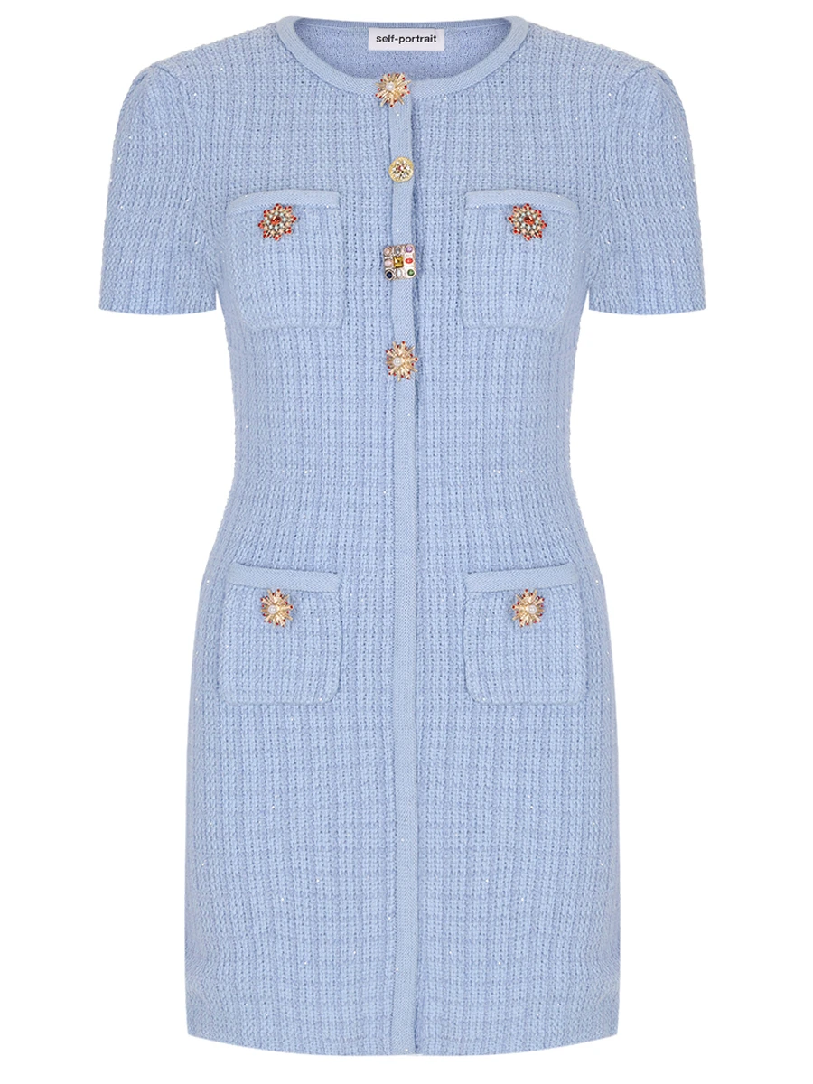 

Платье однотонное, Голубой, PF24-041SA-BL