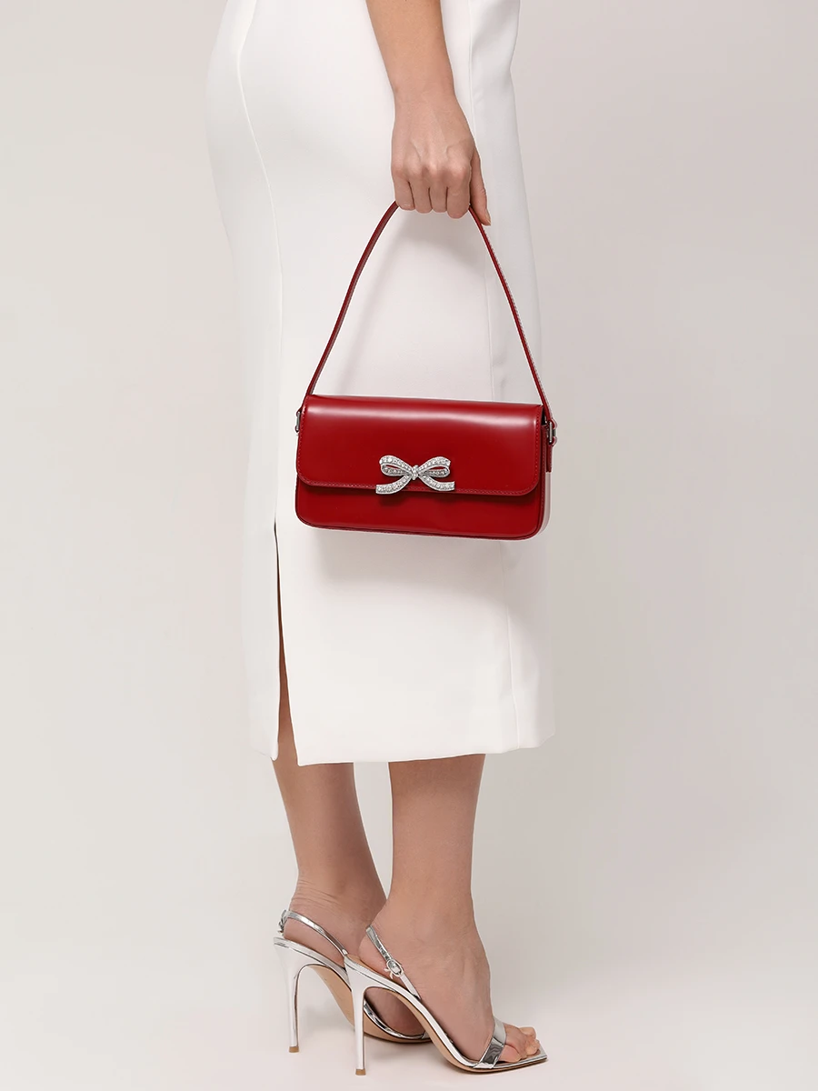 Сумка кожаная SELF-PORTRAIT PF24-309-R BURGUNDY Красный  Фото 2