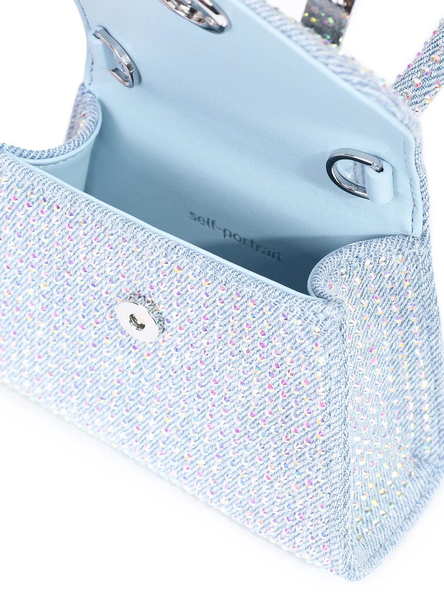 Сумка джинсовая со стразами SELF-PORTRAIT PF24-323-MU BLUE Деним  Фото 4