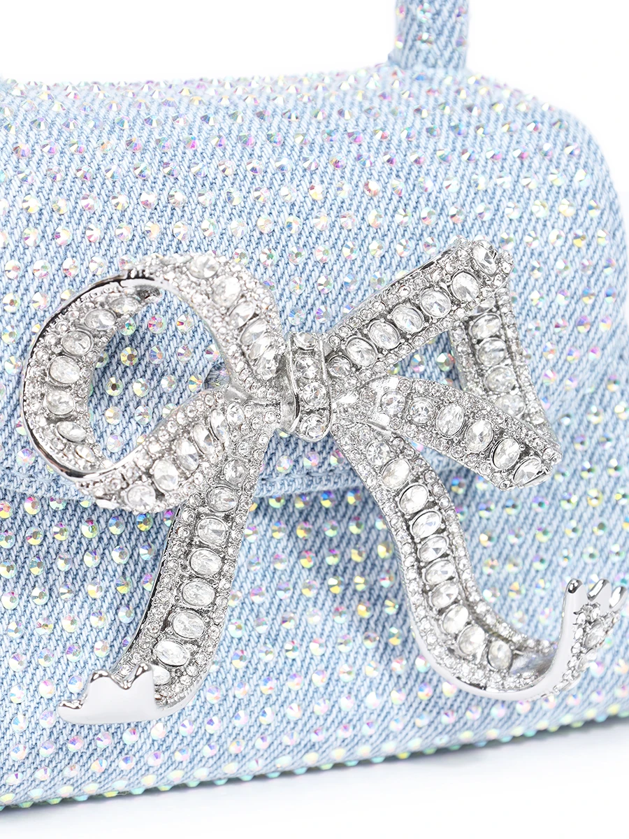 Сумка джинсовая со стразами SELF-PORTRAIT PF24-323-MU BLUE Деним  Фото 5