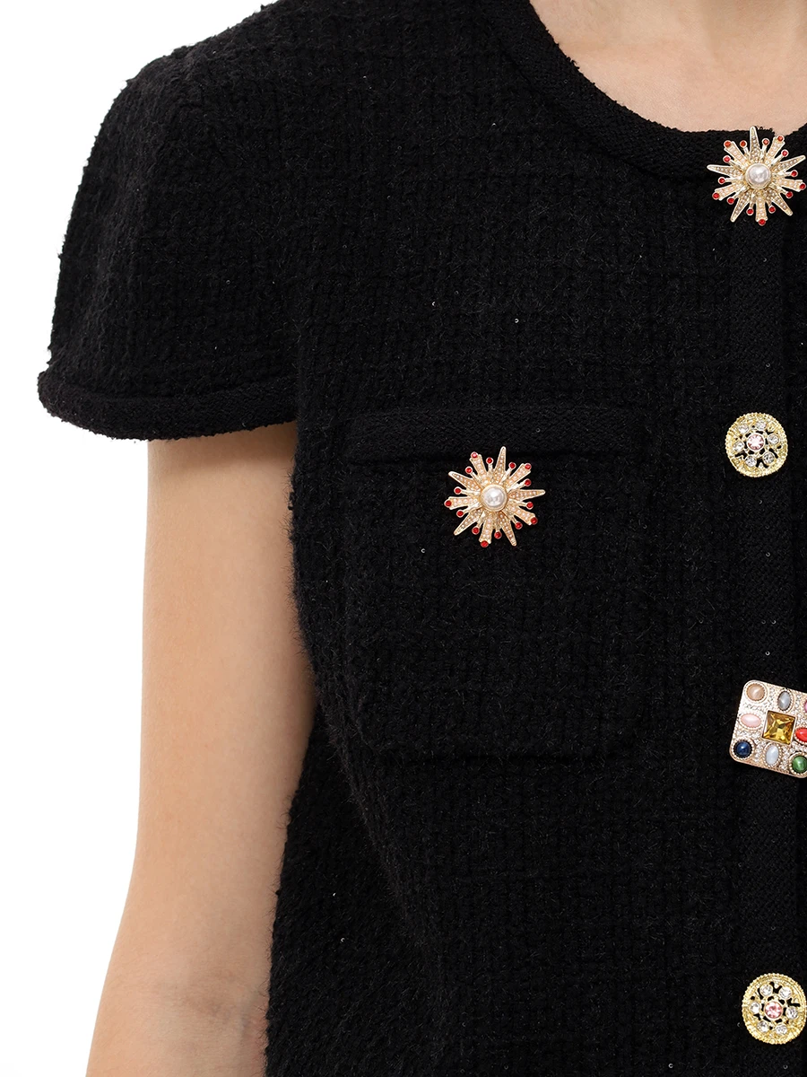 Комплект юбка и жакет SELF-PORTRAIT PF24-127T-B/PF24-128SK-B Черный  Фото 5