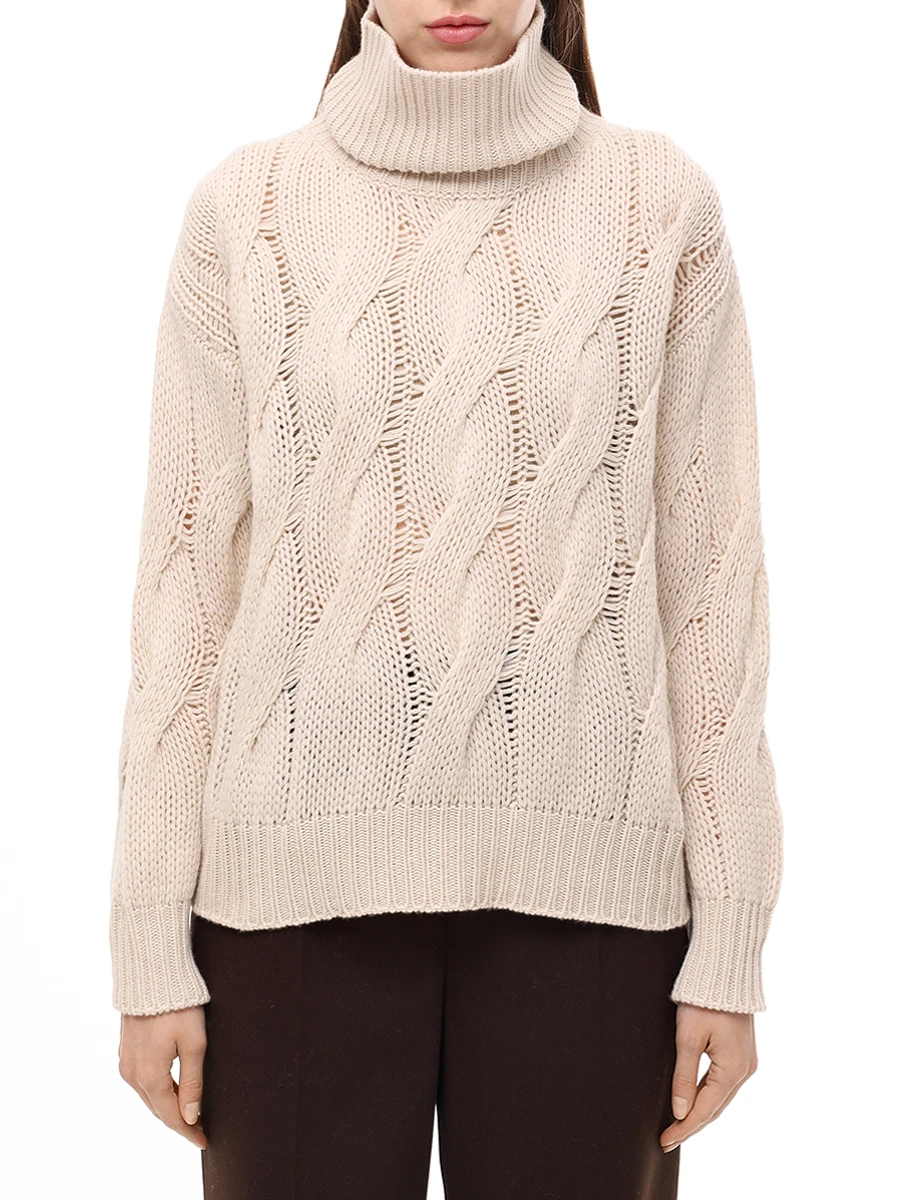 Свитер шерстяной LORENA ANTONIAZZI C24155BM45A/2472 110 +Повязка Бежевый  Фото 4