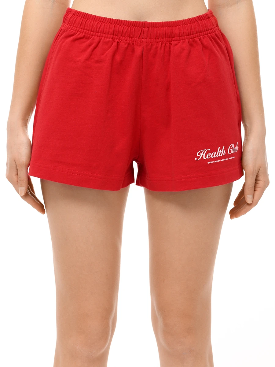 Шорты хлопковые SPORTY & RICH SH037508035RE07/3704 Красный  Фото 4