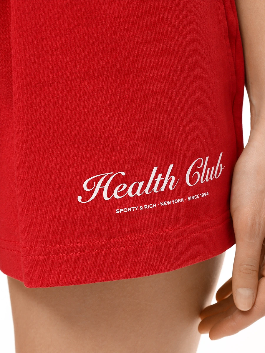 Шорты хлопковые SPORTY & RICH SH037508035RE07/3704 Красный  Фото 5