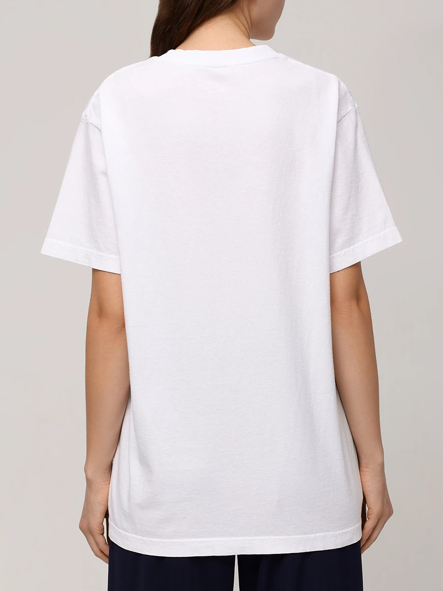 Футболка хлопковая SPORTY & RICH TO043508033WH01/48 Белый  Фото 3