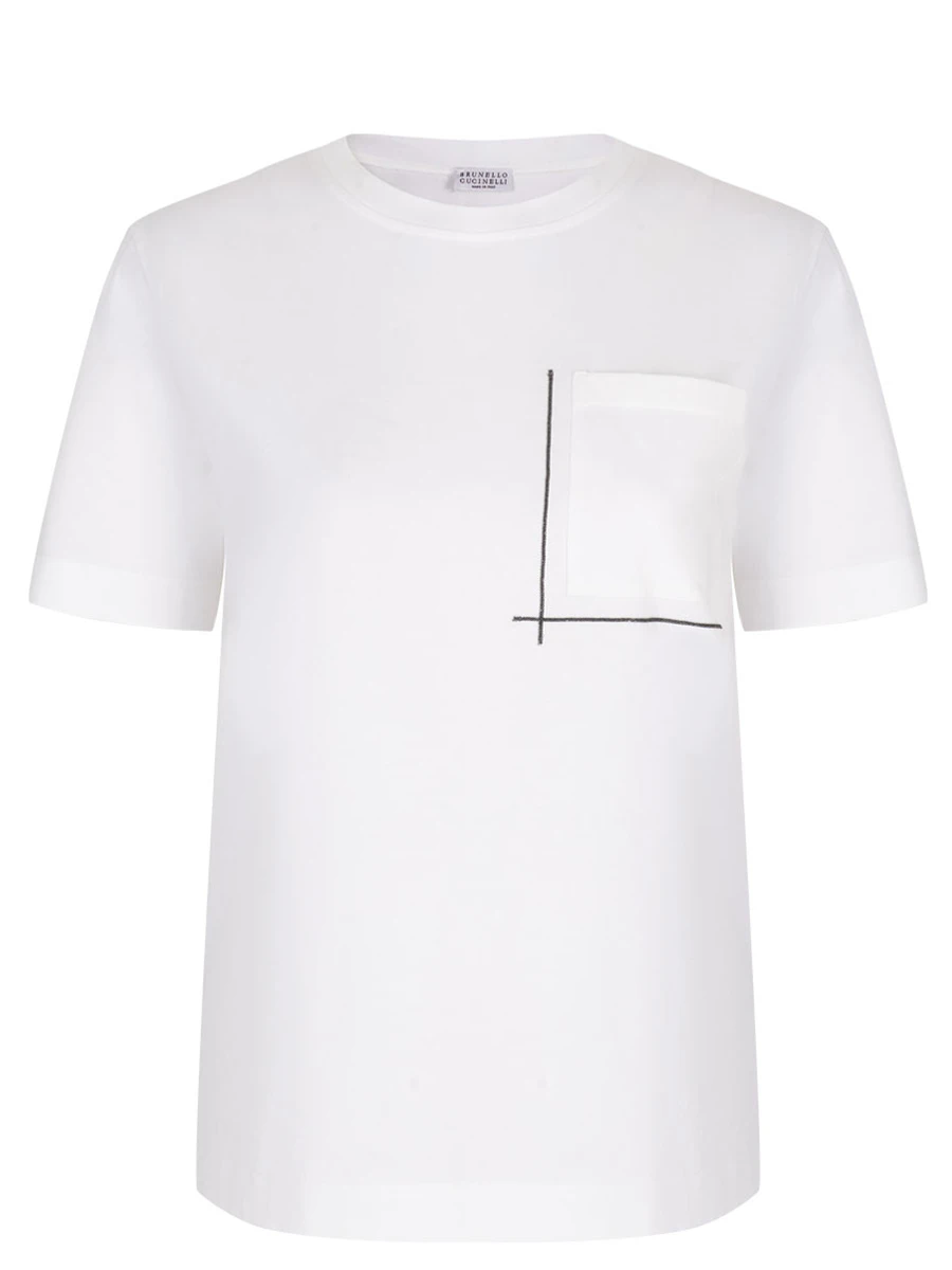 Футболка хлопковая BRUNELLO CUCINELLI M0T81HA800 C6159 Белый 