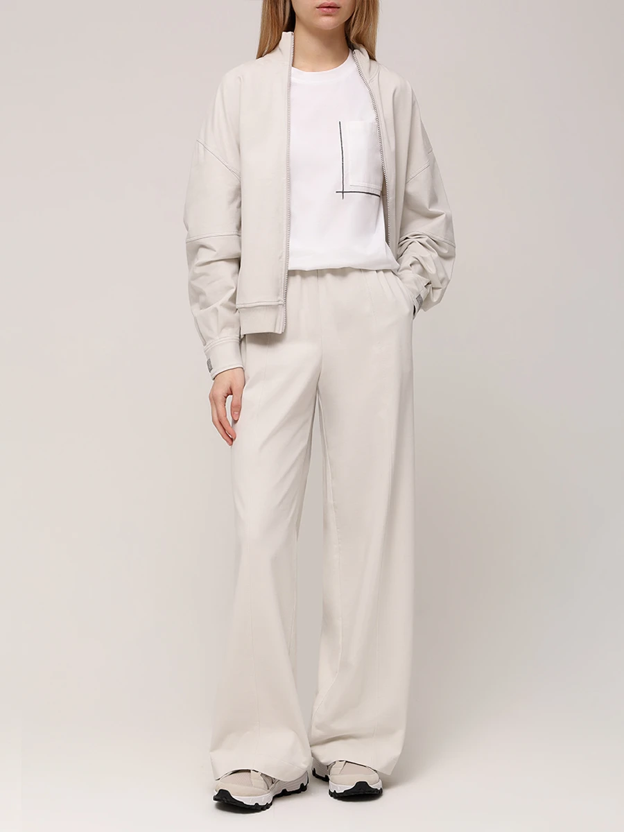 Футболка хлопковая BRUNELLO CUCINELLI M0T81HA800 C6159 Белый  Фото 2