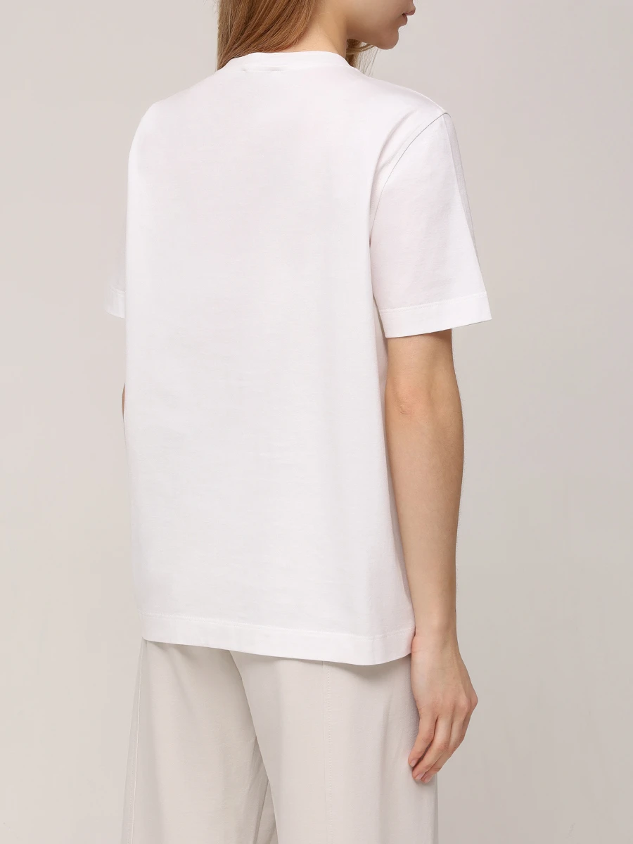 Футболка хлопковая BRUNELLO CUCINELLI M0T81HA800 C6159 Белый  Фото 3