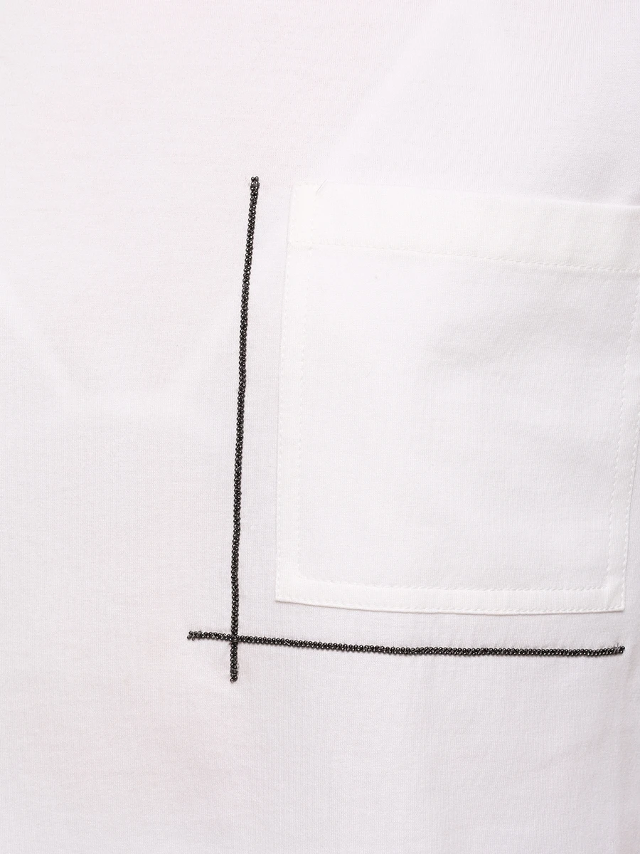 Футболка хлопковая BRUNELLO CUCINELLI M0T81HA800 C6159 Белый  Фото 5