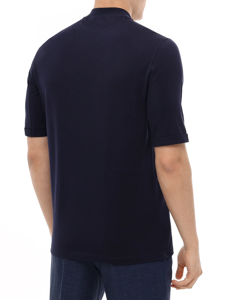 Футболка хлопковая BRUNELLO CUCINELLI M0B131396 C6134 Синий  Фото 3
