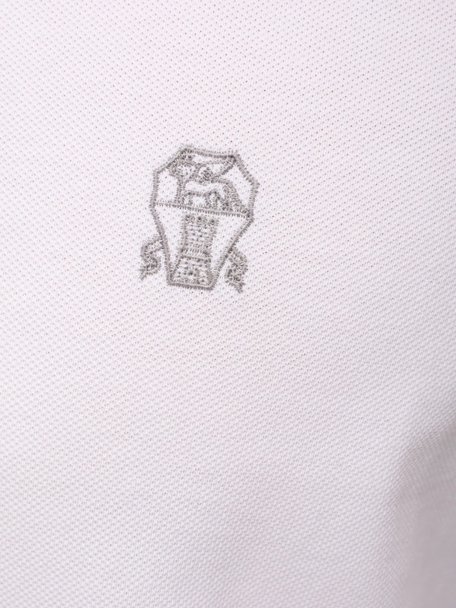 Поло хлопковое BRUNELLO CUCINELLI ME8549779G CW787 Серый  Фото 6