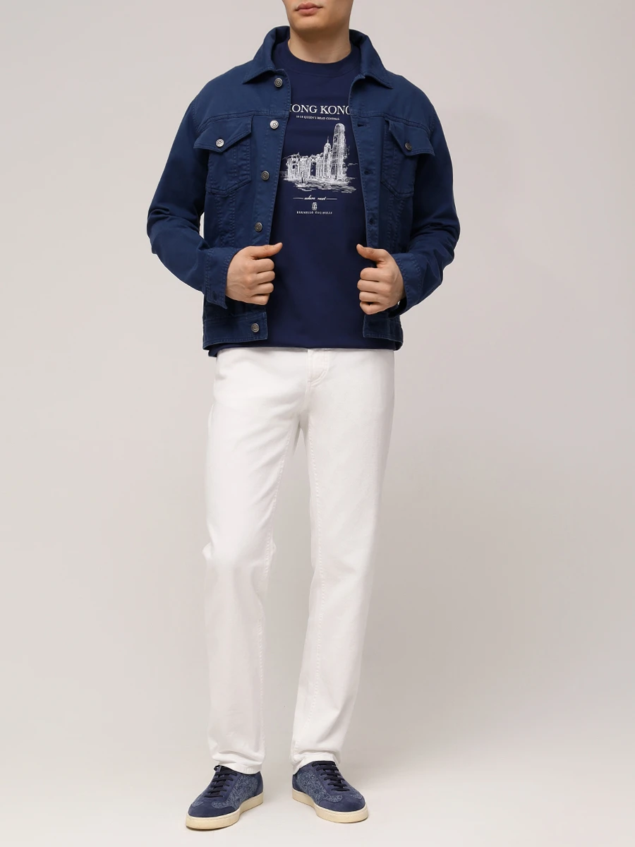 Футболка хлопковая BRUNELLO CUCINELLI M0B138458 C2443 Белый  Фото 2