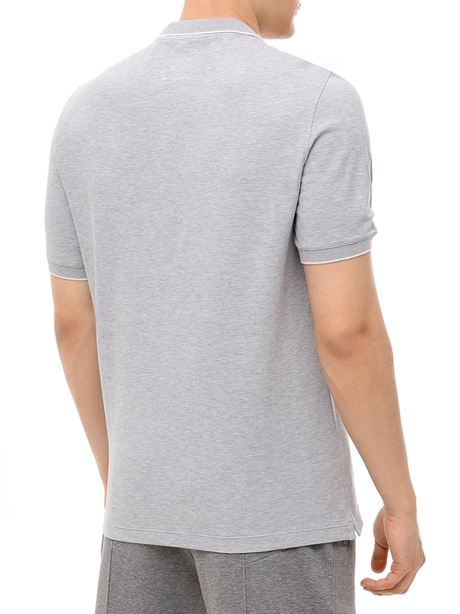 Поло хлопковое BRUNELLO CUCINELLI ME8549779G CQ087 Серый  Фото 3