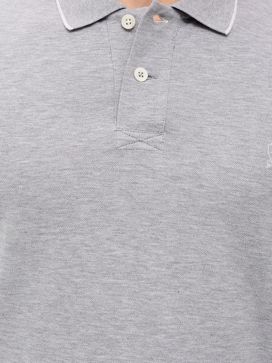 Поло хлопковое BRUNELLO CUCINELLI ME8549779G CQ087 Серый  Фото 5