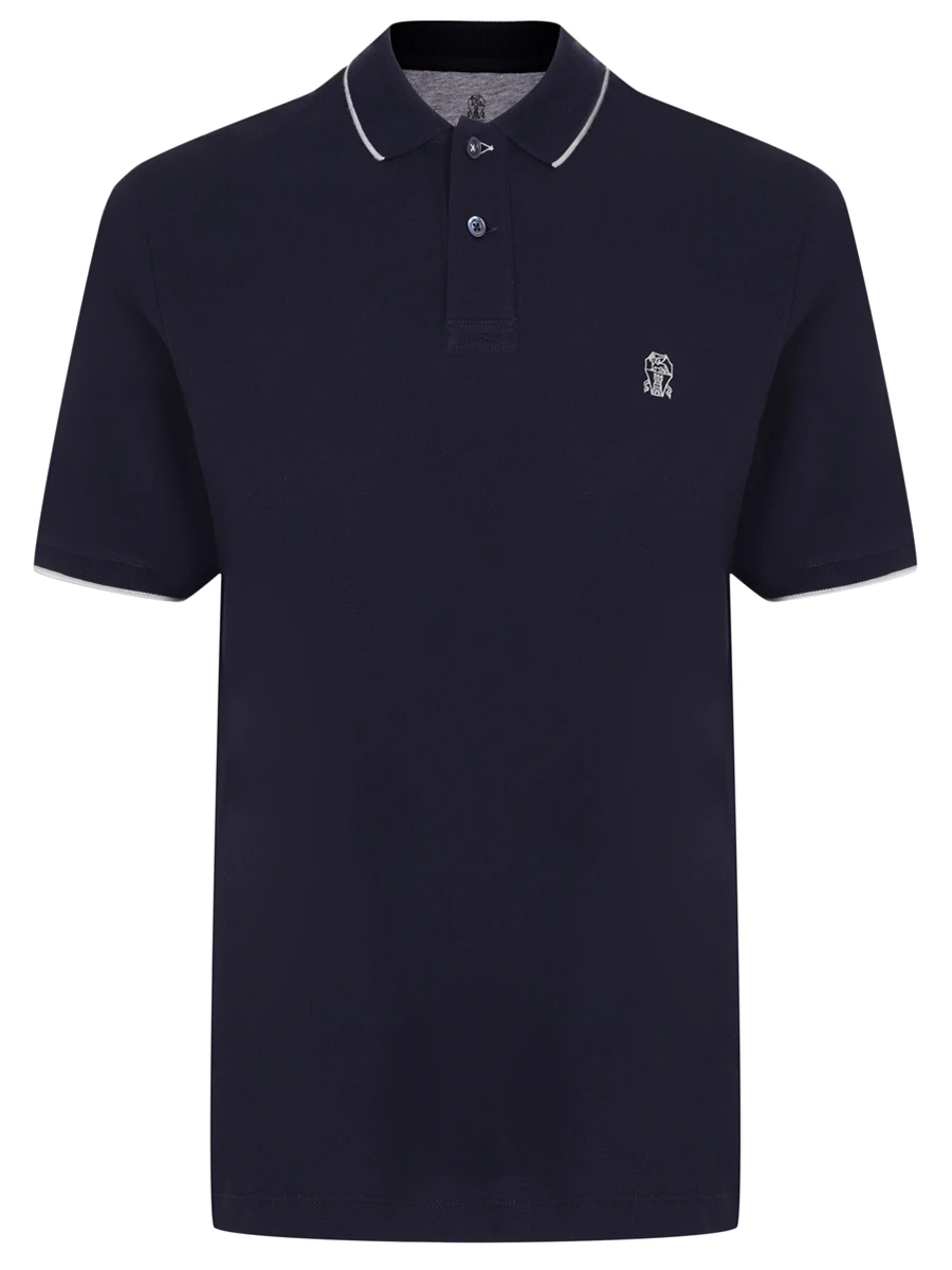 Поло хлопковое BRUNELLO CUCINELLI ME8549779G CK781 Синий 