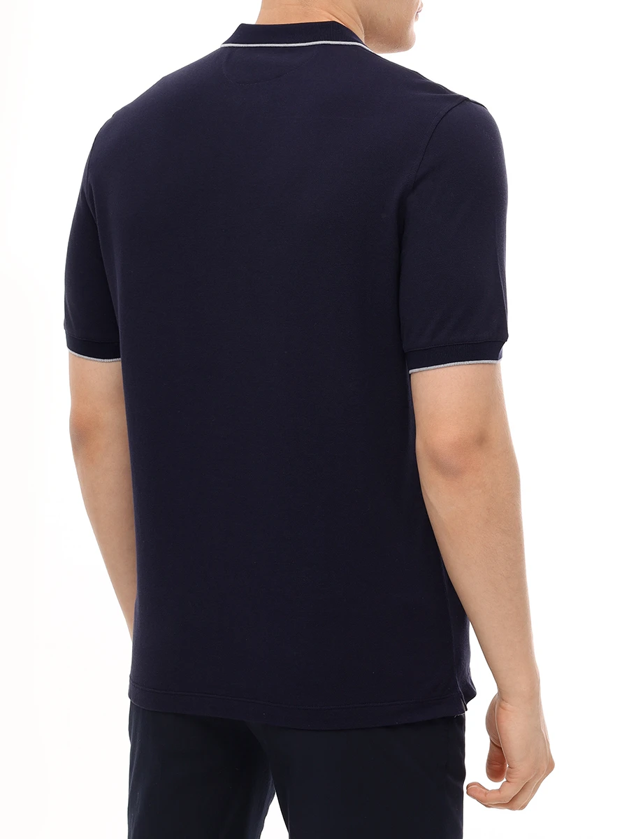 Поло хлопковое BRUNELLO CUCINELLI ME8549779G CK781 Синий  Фото 3