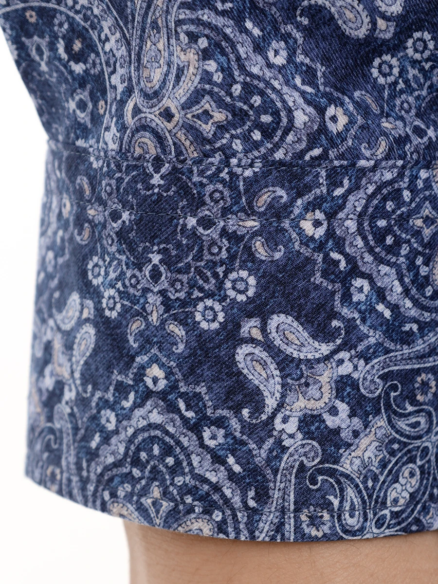 Рубашка Easy Fit хлопковая BRUNELLO CUCINELLI MM6910647 C007 Синий  Фото 6