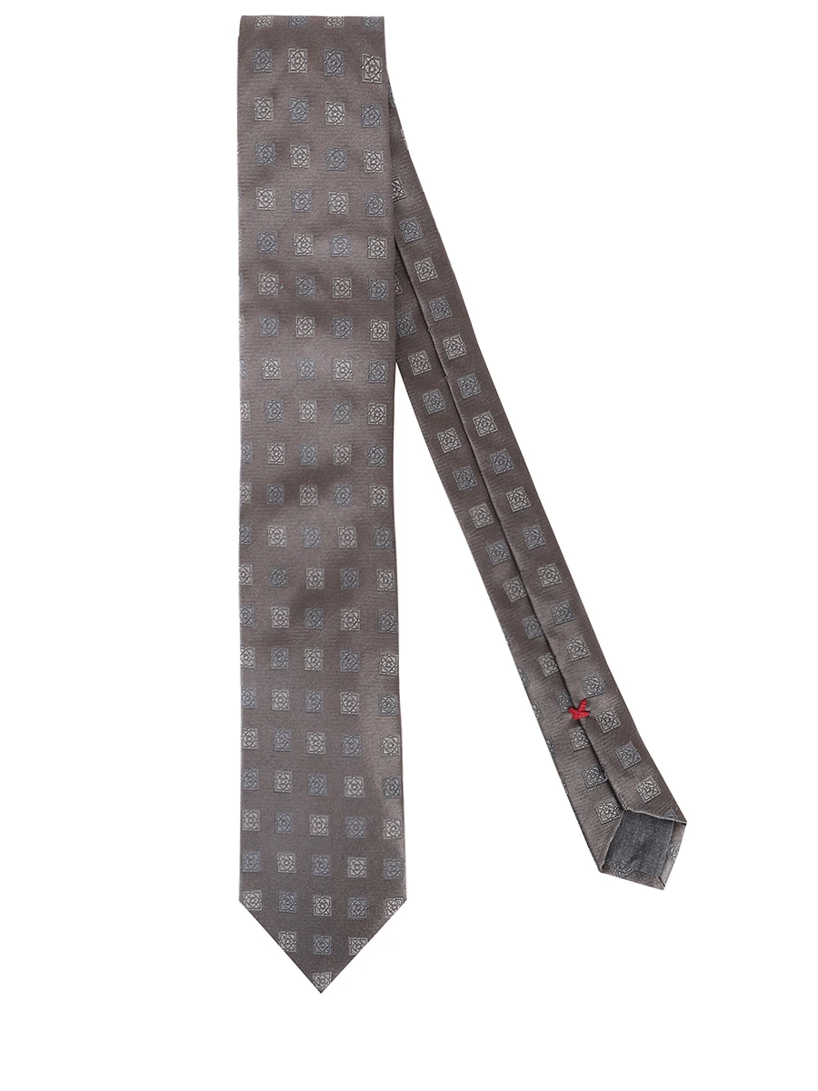 Галстук шелковый BRUNELLO CUCINELLI MX8600018 C407 Коричневый  Фото 2