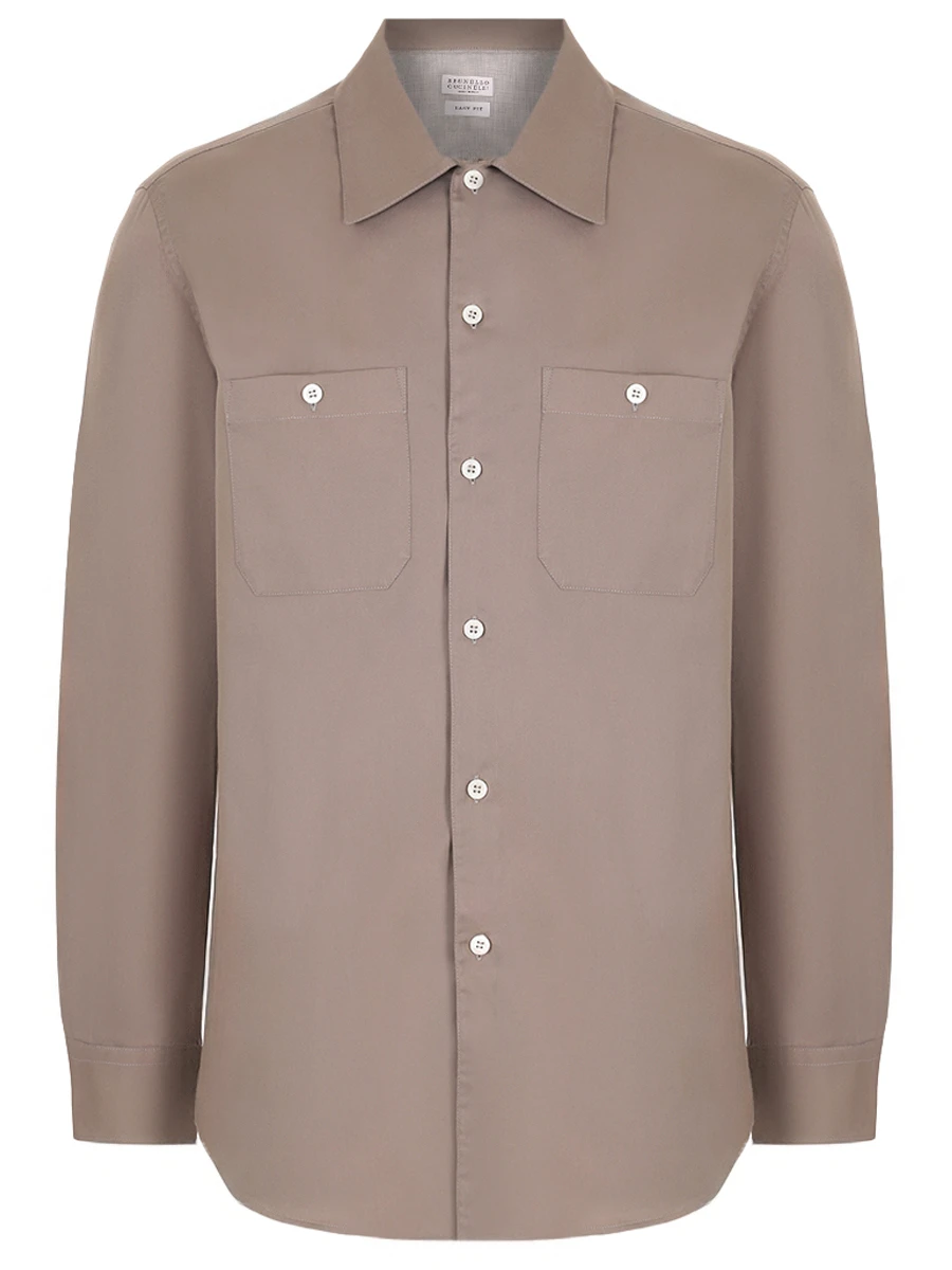 Рубашка Easy Fit хлопковая BRUNELLO CUCINELLI MW6040658 C4427 Бежевый 