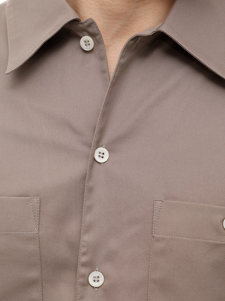 Рубашка Easy Fit хлопковая BRUNELLO CUCINELLI MW6040658 C4427 Бежевый  Фото 5