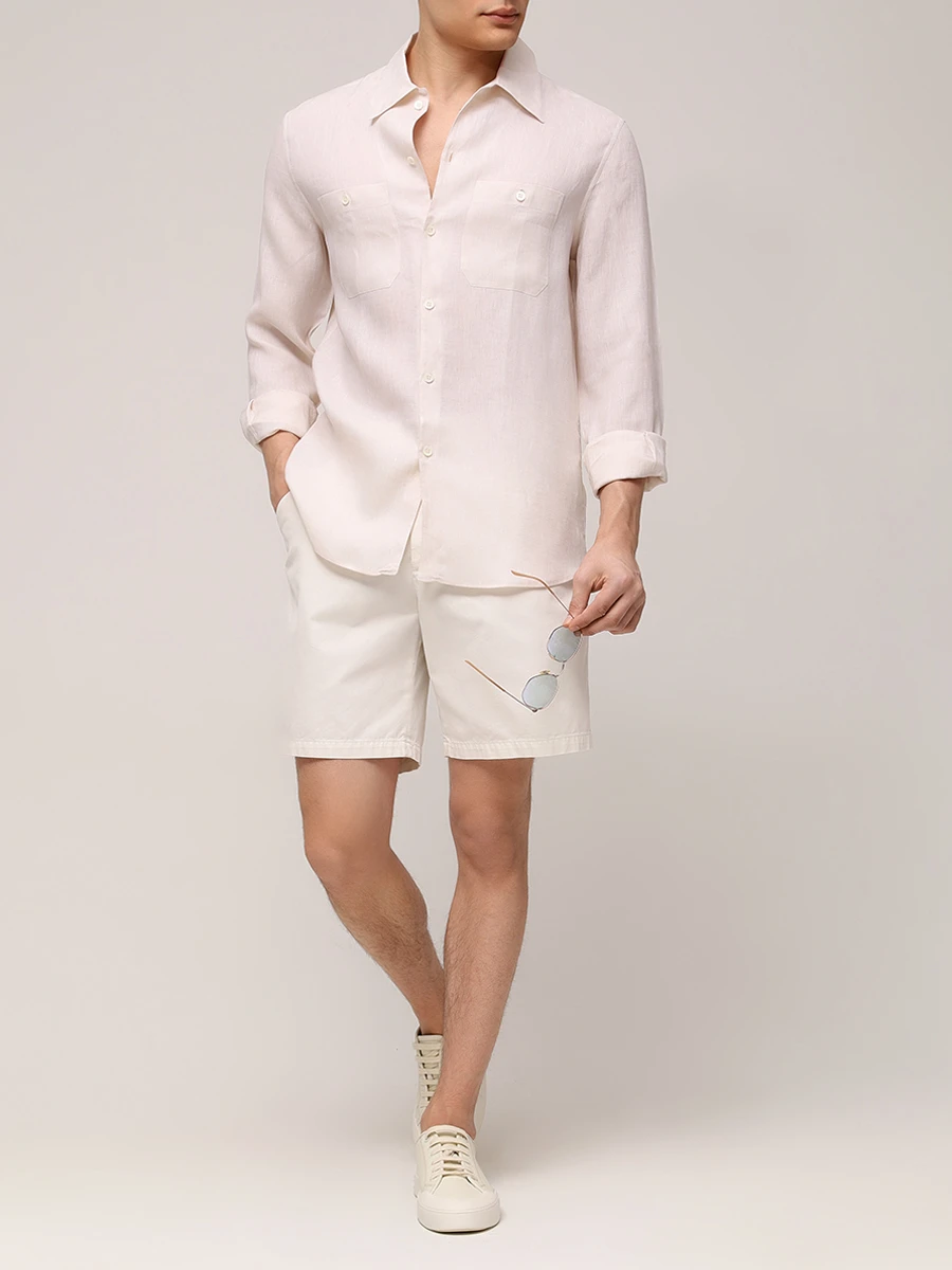 Шорты хлопковые BRUNELLO CUCINELLI M252DU0055 C6007 Белый  Фото 2