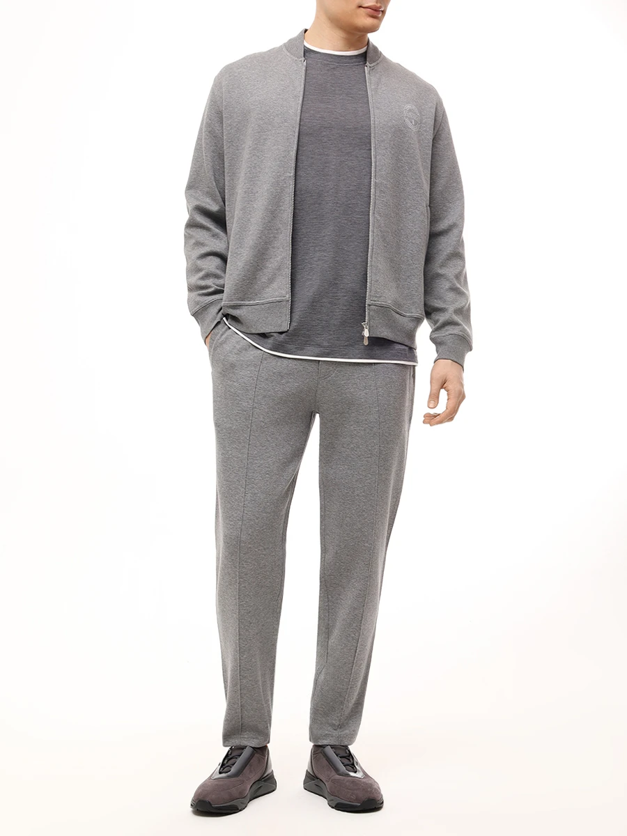 Футболка из шелка и хлопка BRUNELLO CUCINELLI MD8217427 CWD40 Серый  Фото 2