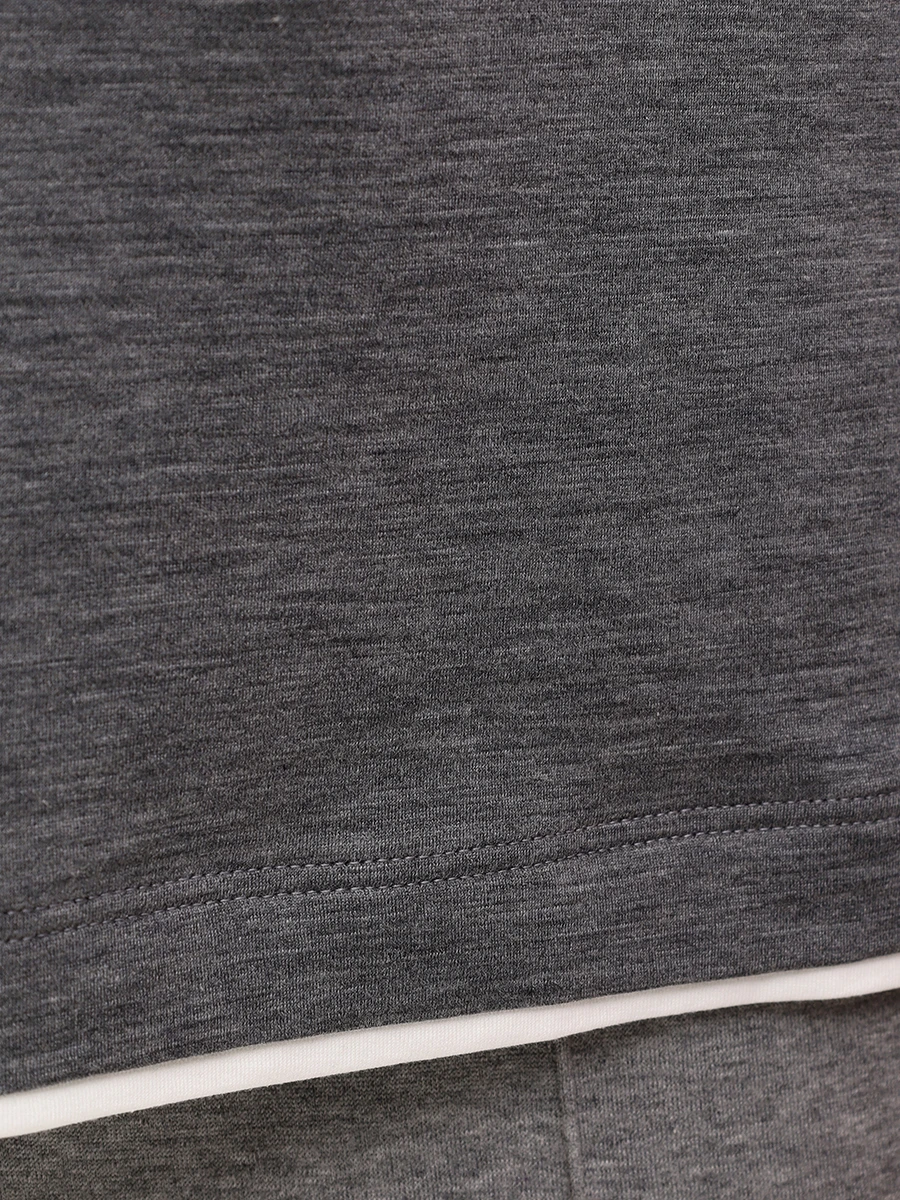 Футболка из шелка и хлопка BRUNELLO CUCINELLI MD8217427 CWD40 Серый  Фото 6