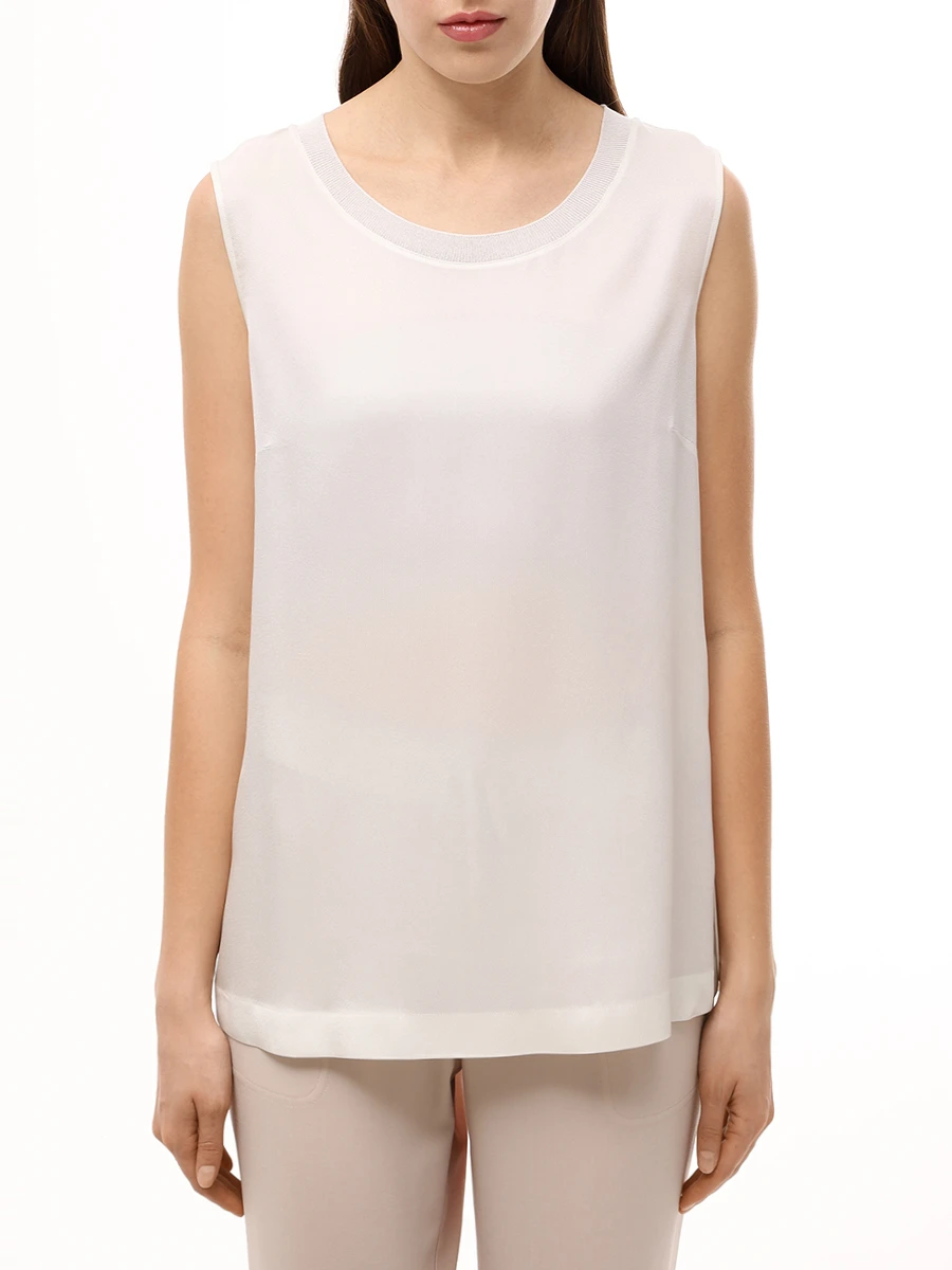 Топ однотонный LORENA ANTONIAZZI TS01/3612 101 Белый  Фото 4