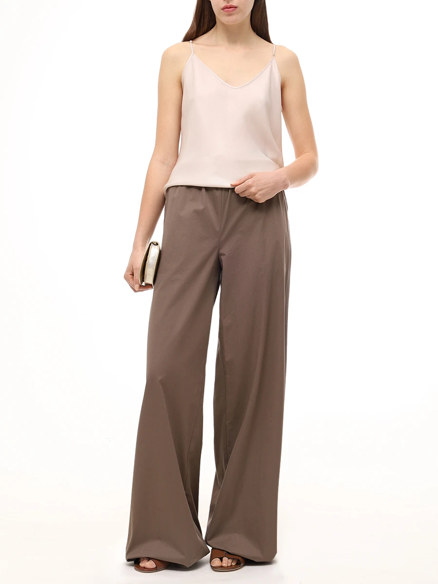 Брюки хлопковые LORENA ANTONIAZZI P2556PA65A/4818 697 Коричневый  Фото 2